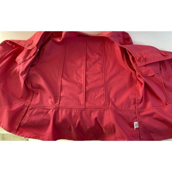 Talbots Womens Jacket Sz XL Pink Coral Button Up Pockets Cotton Long Sleeve - Picture 6 of 11
